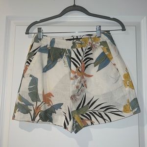 Zara Tropical Linen Shorts